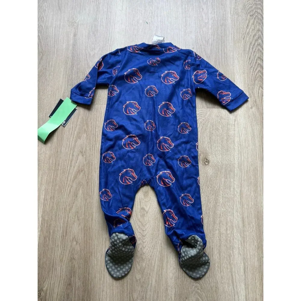 Boise State Broncos Baby Sleeper, Pajamas, 6-9 Months, blue orange, NWT